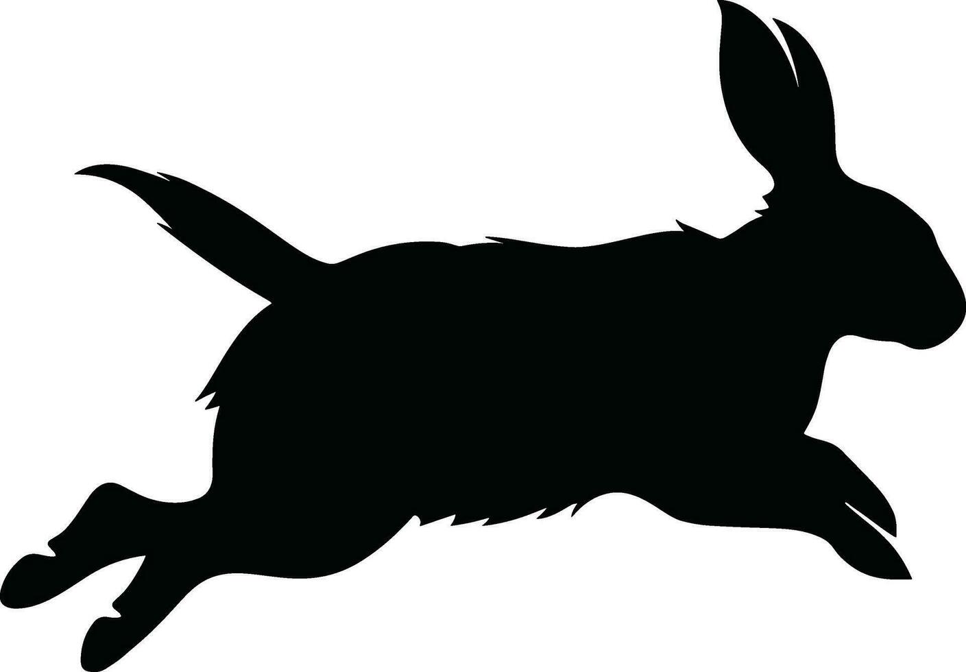 Rabbit running silhouette, hare silhouettefor cutting, symbol of Christmas according to the Chinese calendar. AI generated illustration. vector