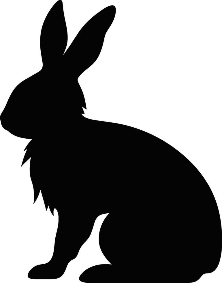 rabit silhouettes on white background. Vector illustration. isolated rabit. AI generated illustration.