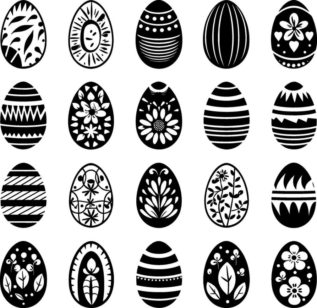 Easter eggs icons. Easter day festival. Vector illustration. AI generated illustration.