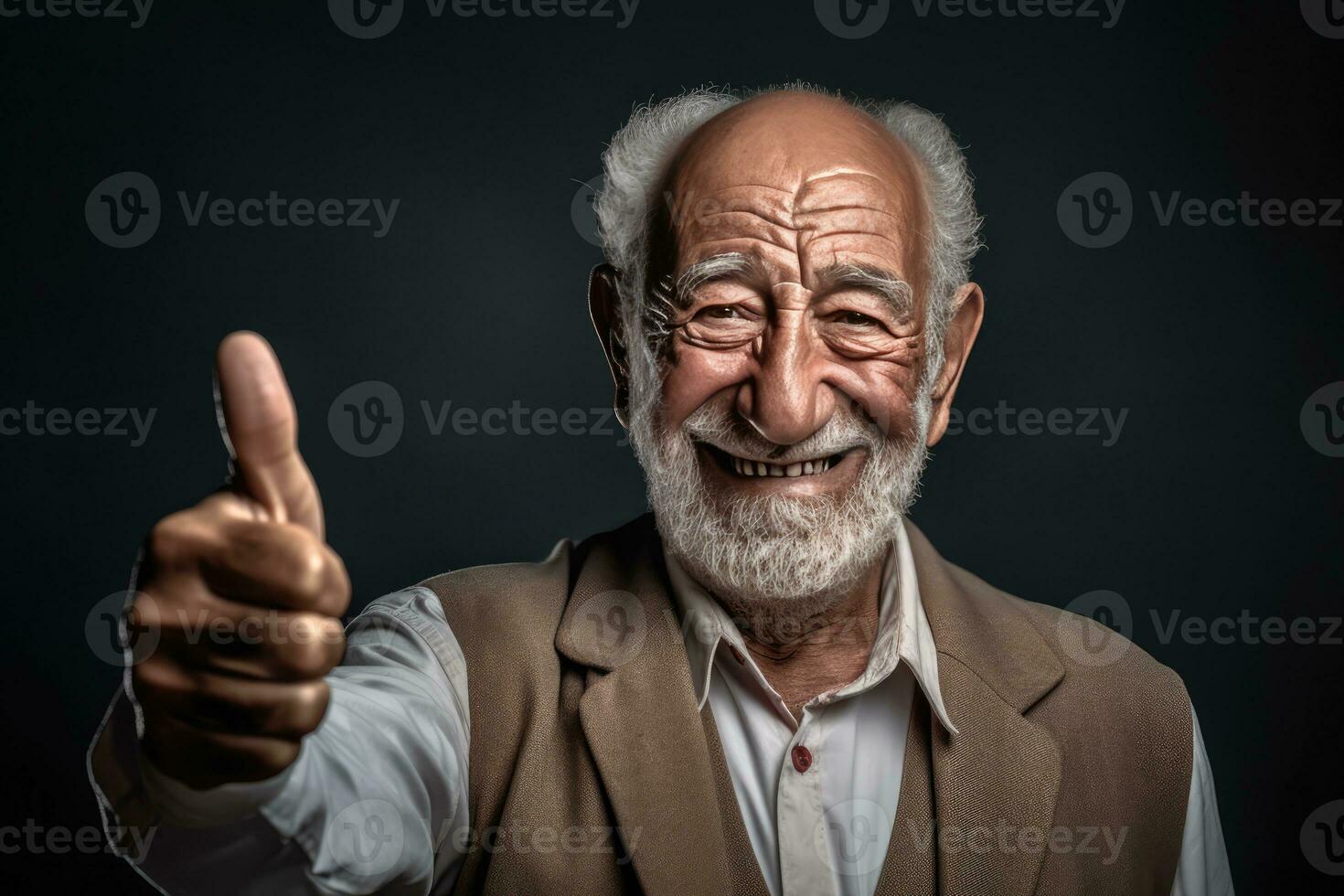 AI generated Old man giving a thumbs up photo