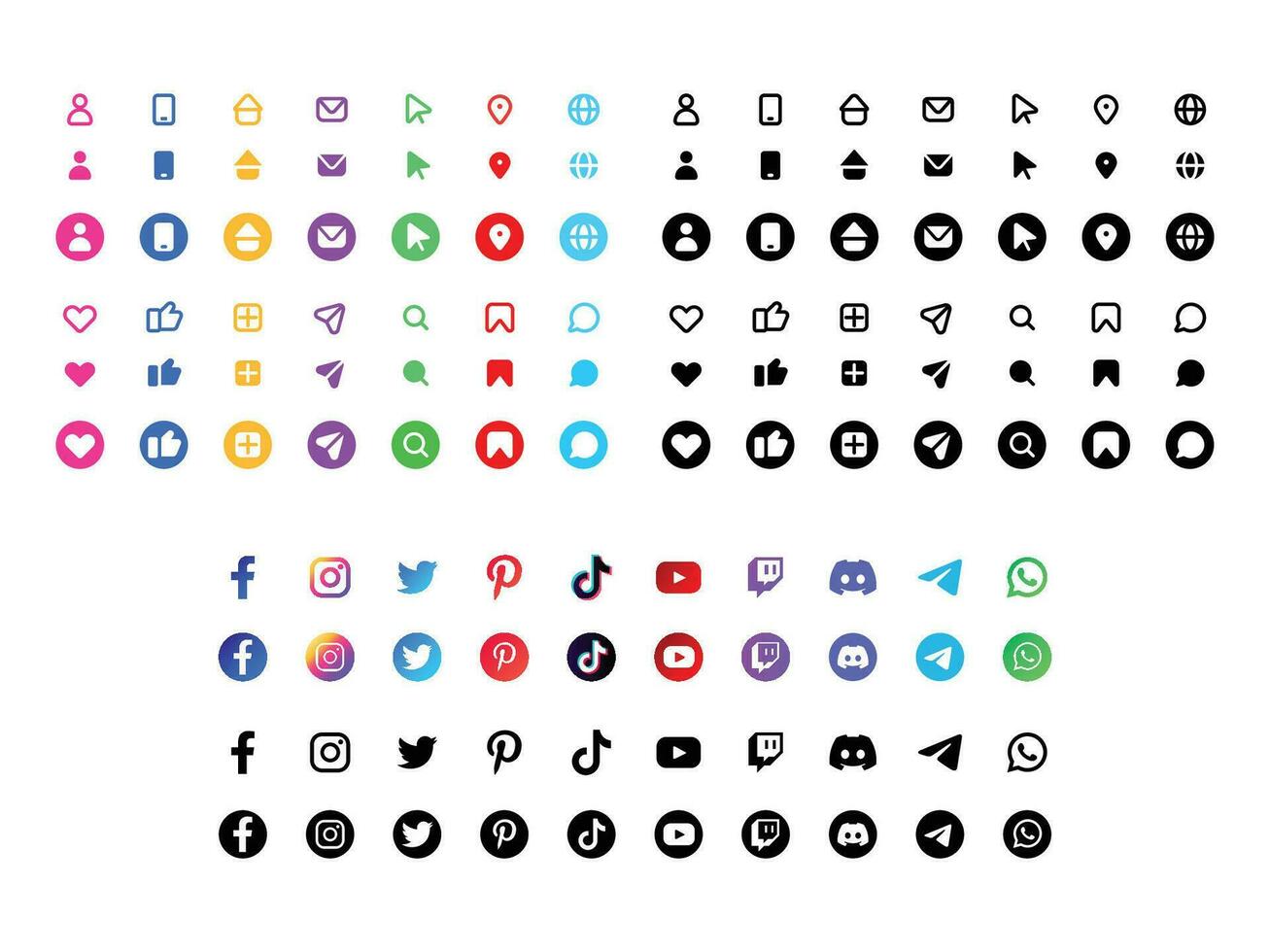 Web and social media icon set vector