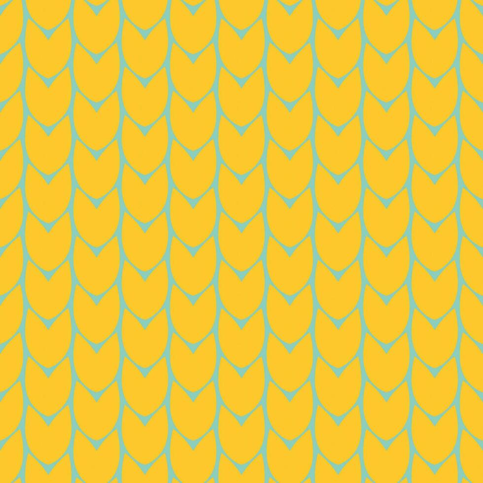 Yellow braided yarn braids in a seamless pattern on a blue background vector