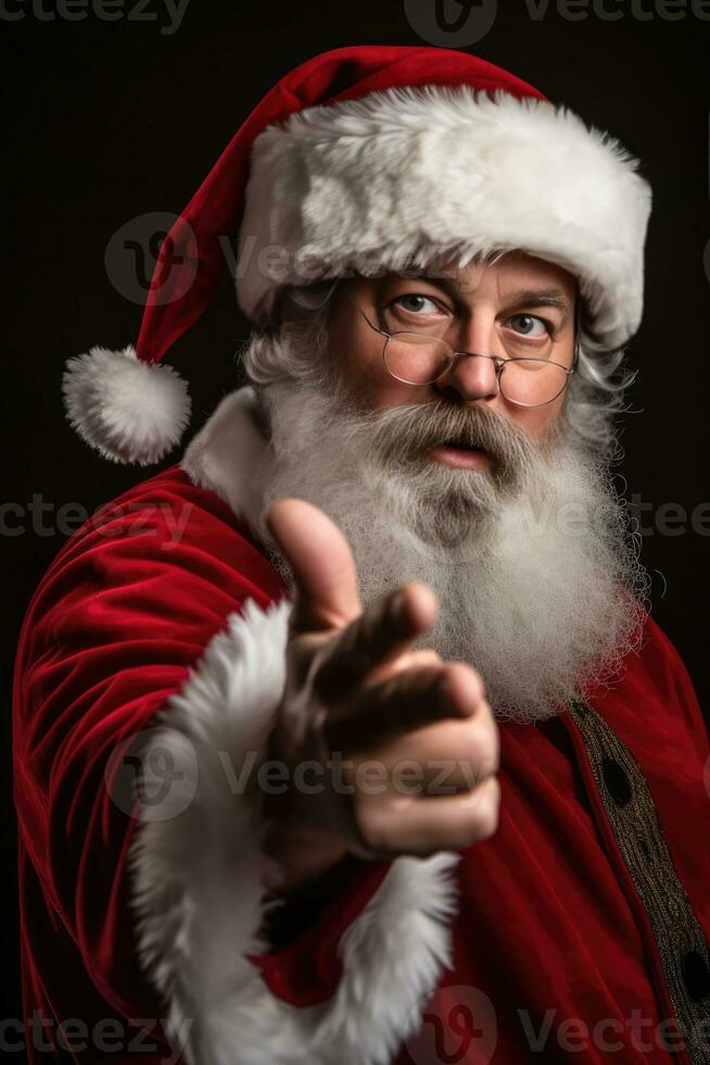 AI generated Santa Claus making a gesture photo