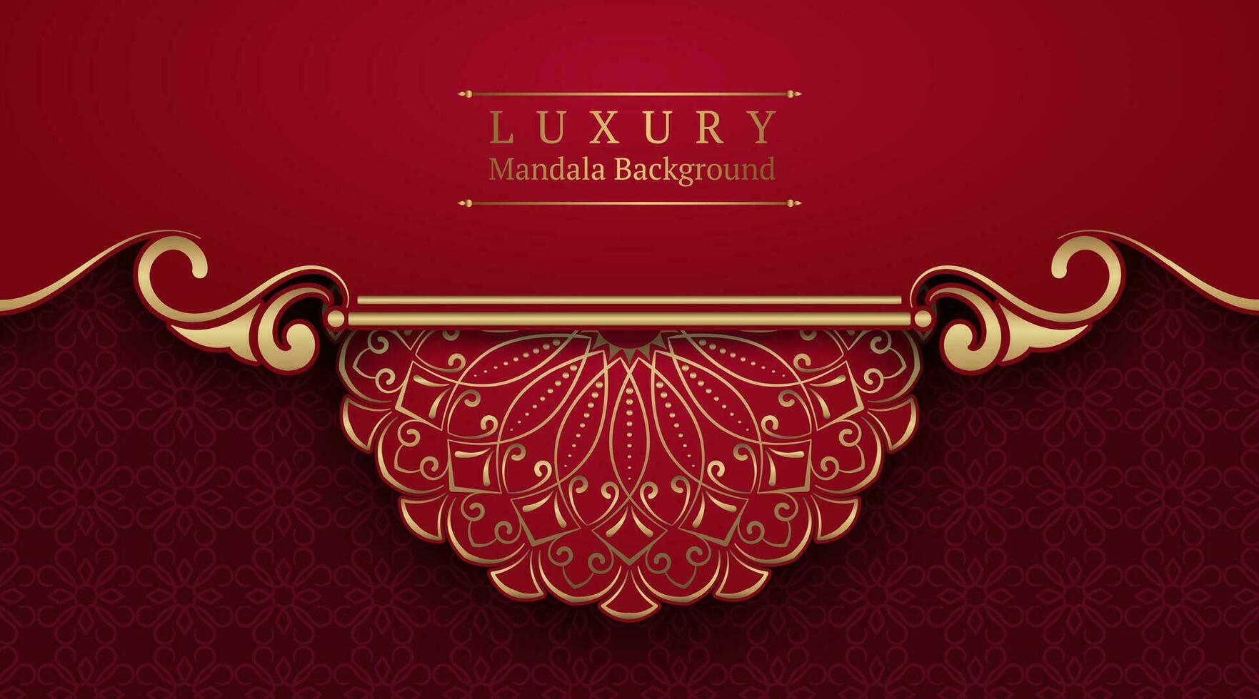 Red luxury background with mandala ornament vector