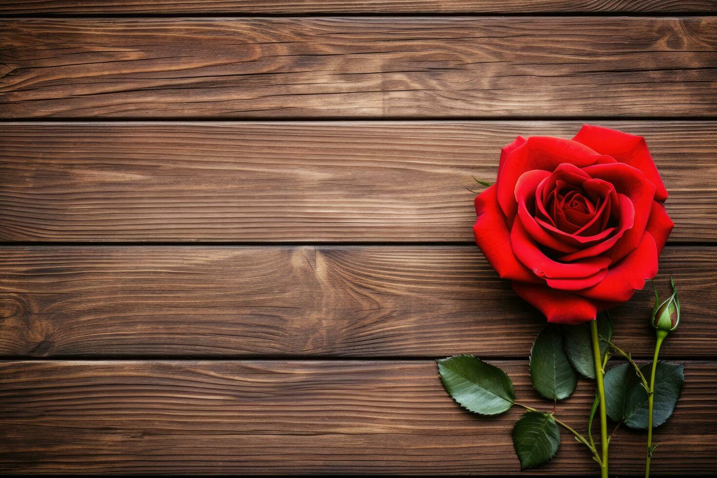 AI generated Empty wood background with flower for product display Ai generated photo