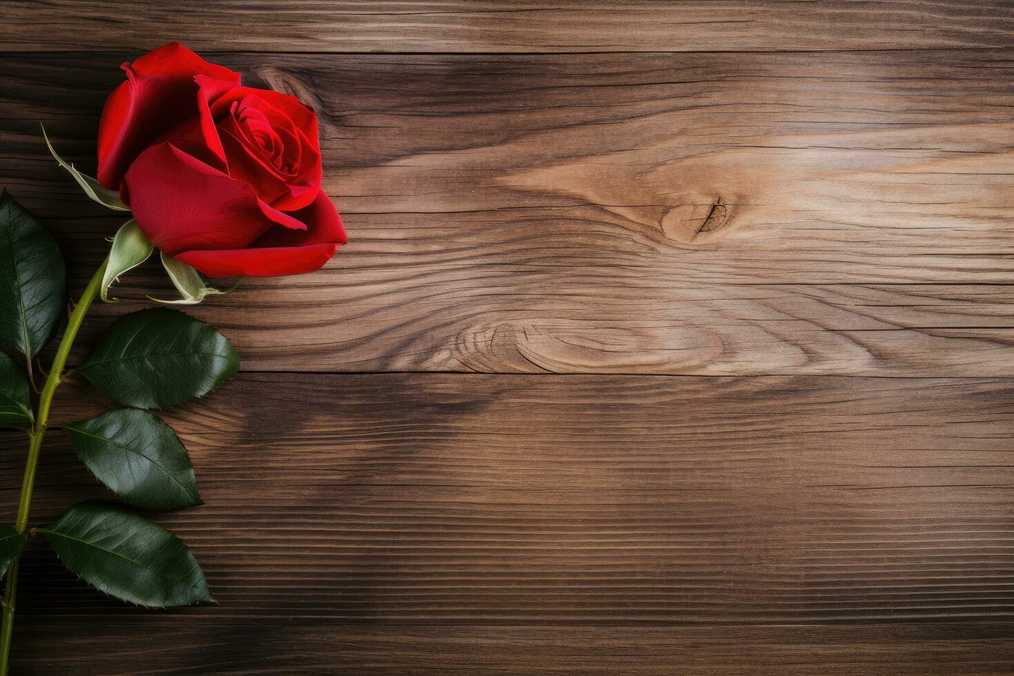 AI generated Empty wood background with flower for product display Ai generated photo