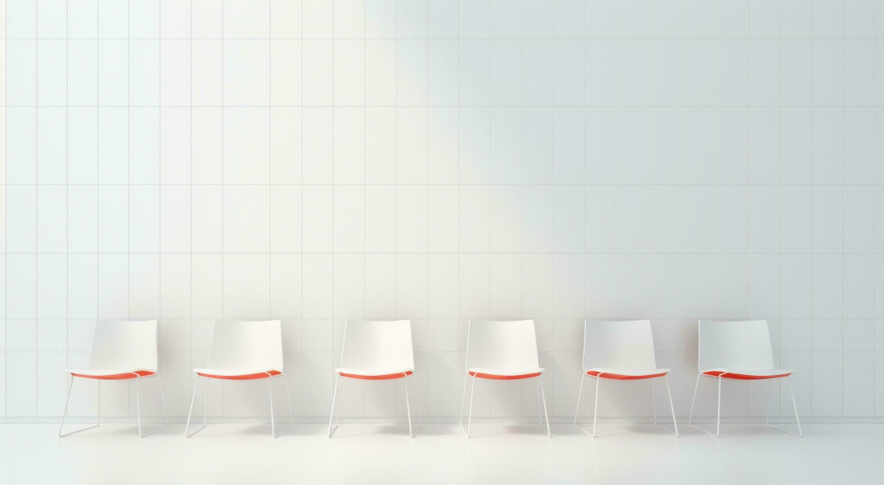 AI generated white chairs and desk in meeting room photo