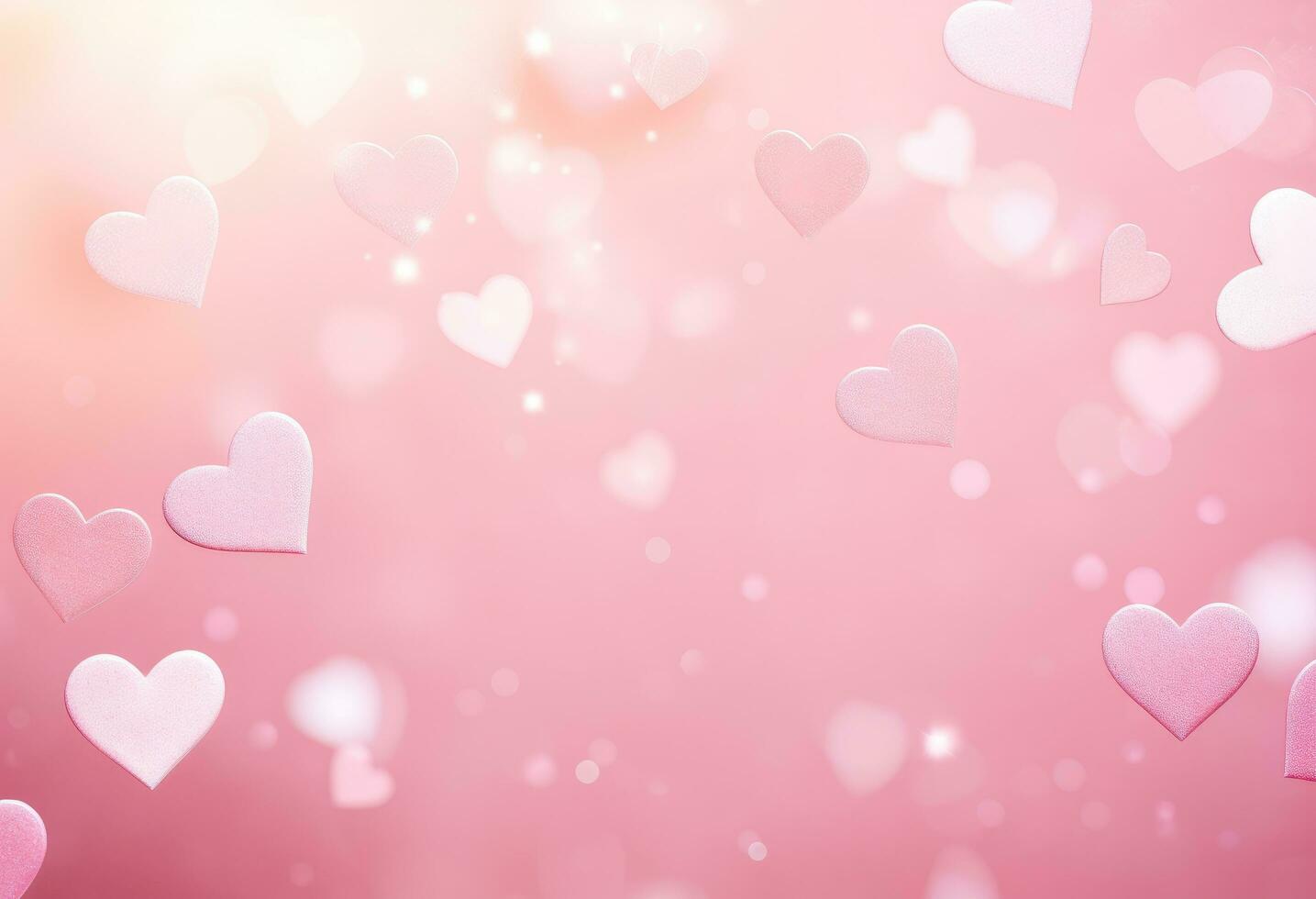 AI generated there are many pink hearts scattered on a pink background photo