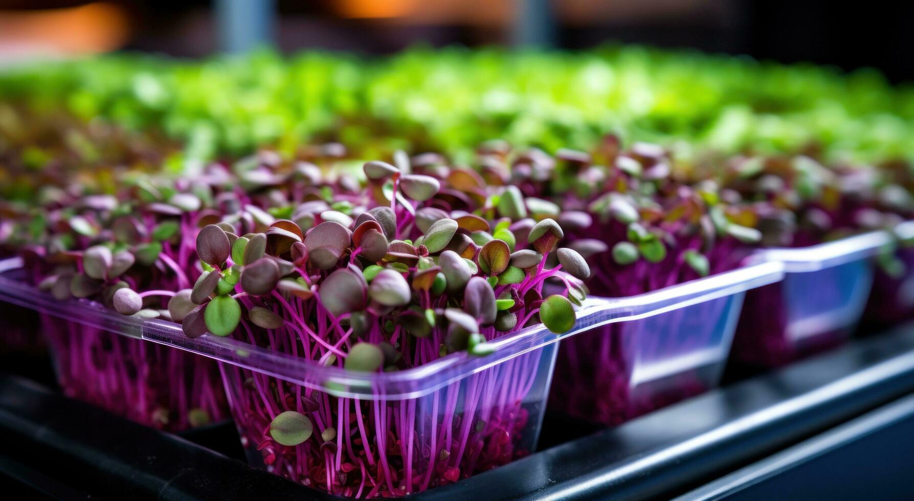 AI generated sprout sprouts in trays, healthy health benefits the modern kitchen photo