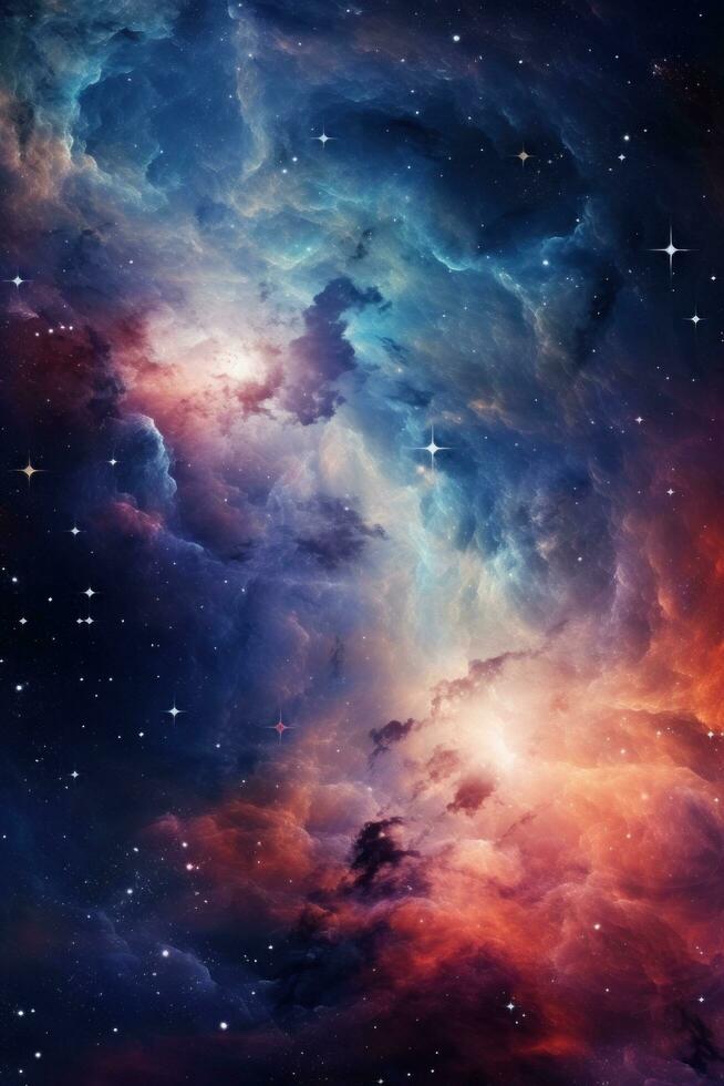 AI generated Vibrant space background with swirling nebulae, stars, and a cosmic expanse for text photo