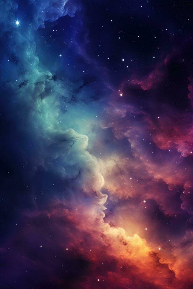 AI generated Vibrant space background with swirling nebulae, stars, and a cosmic expanse for text photo