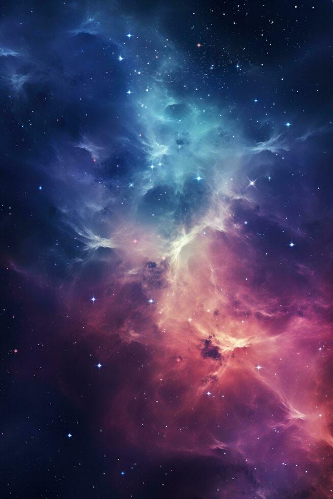 AI generated Vibrant space background with swirling nebulae, stars, and a cosmic expanse for text photo