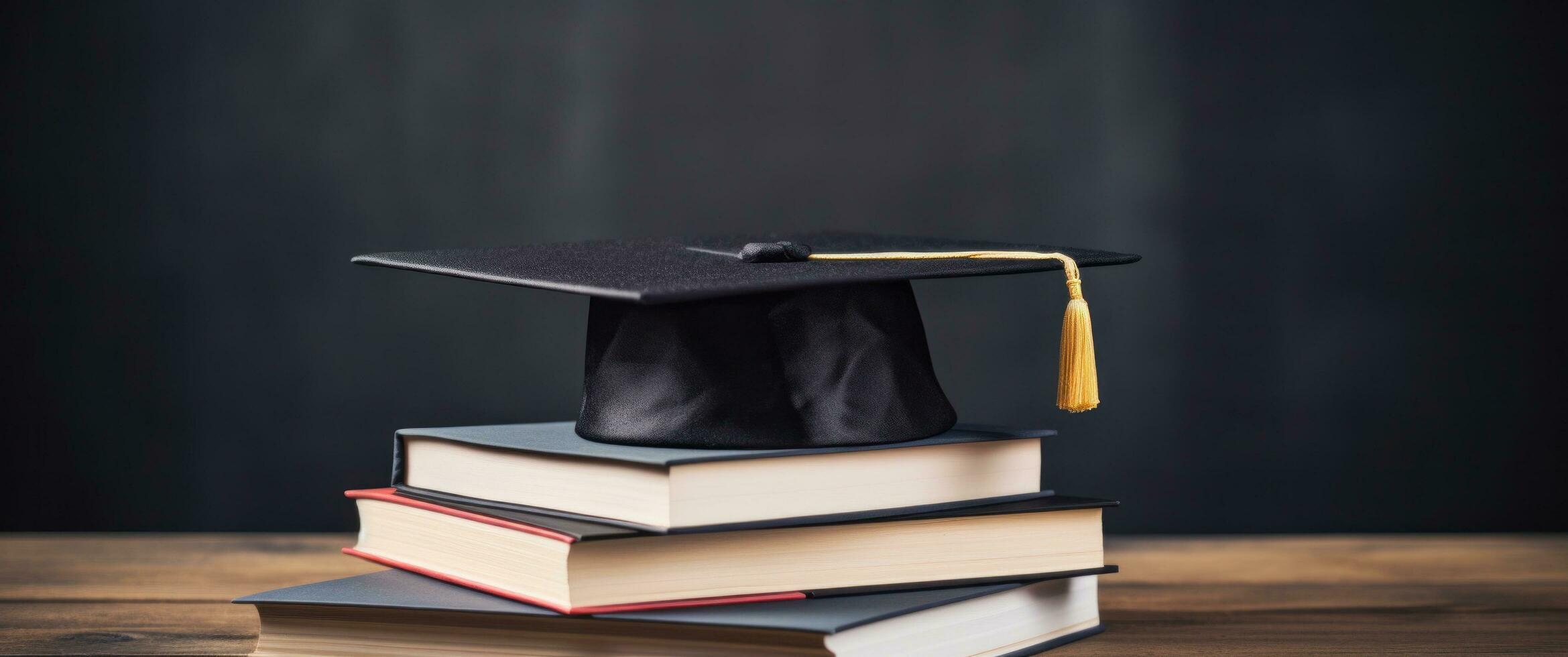 AI generated graduate degree cap on the books photo