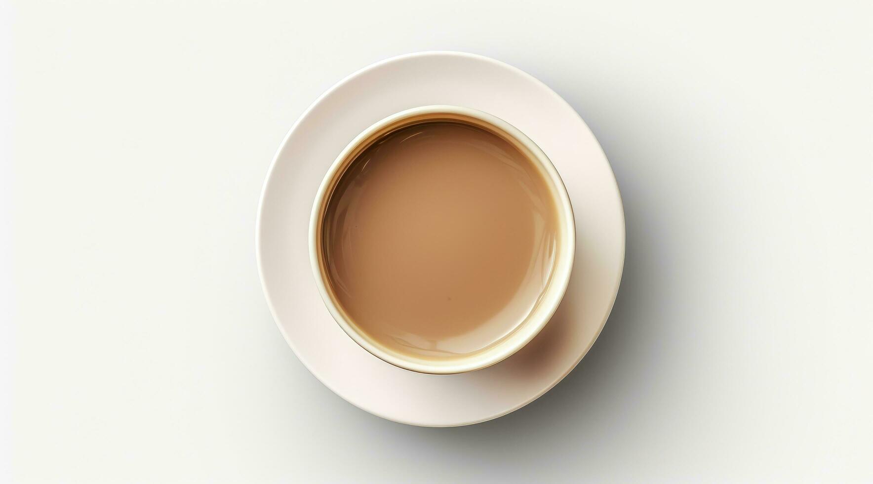 AI generated coffee cup empty mockup top view photo