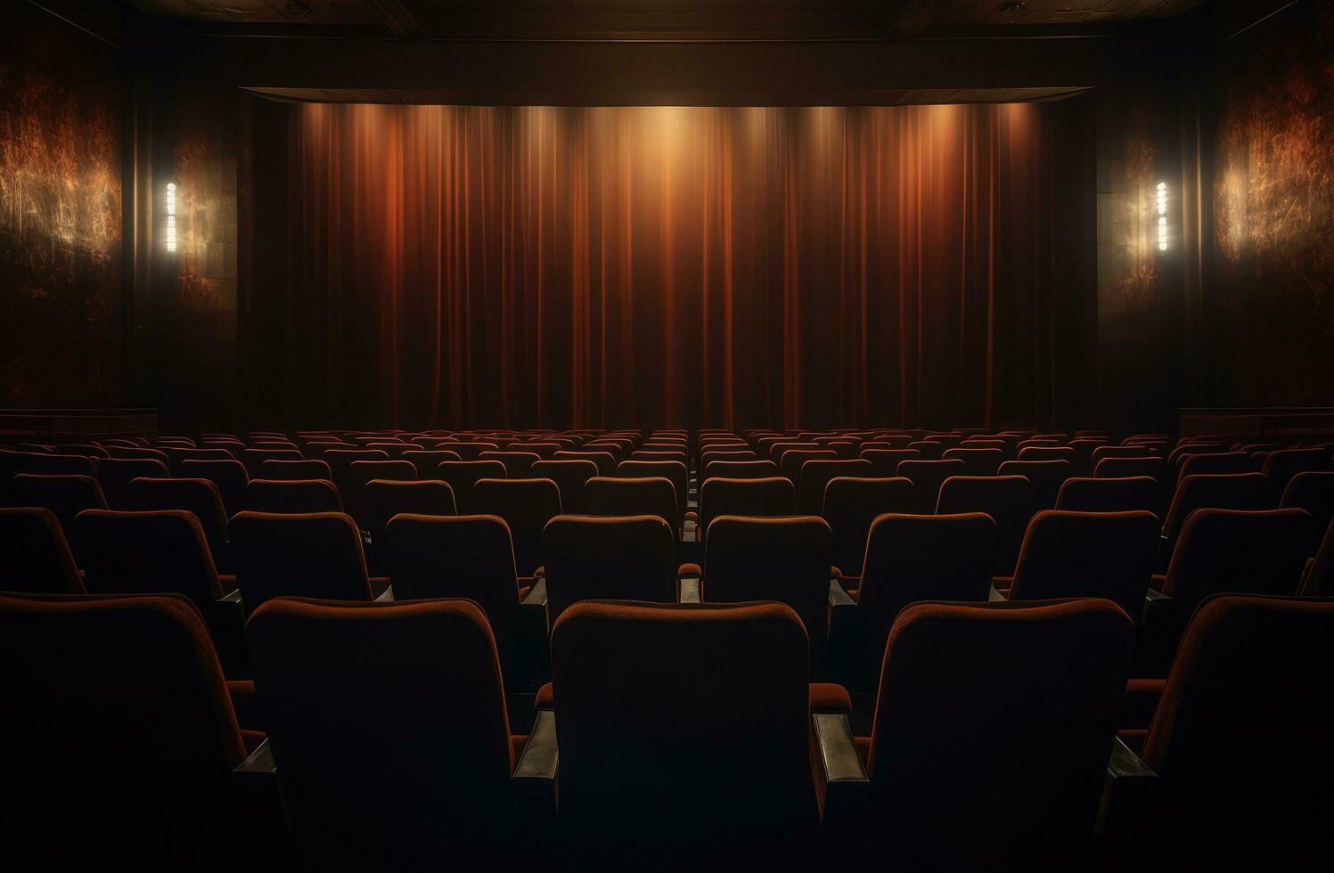 AI generated cinema and seats in auditorium photo