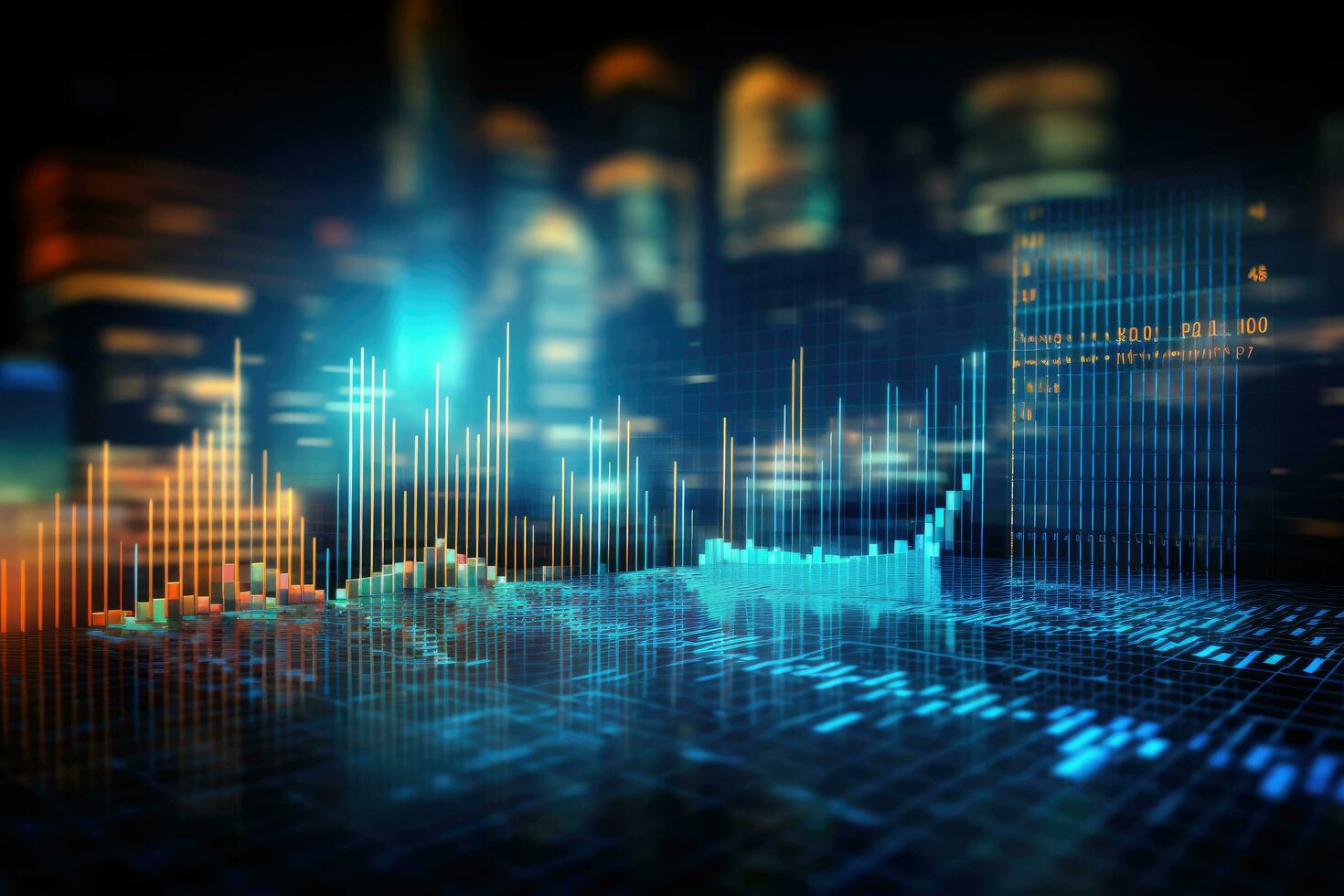 AI generated Financial stock market graph on technology abstract background Ai generated photo