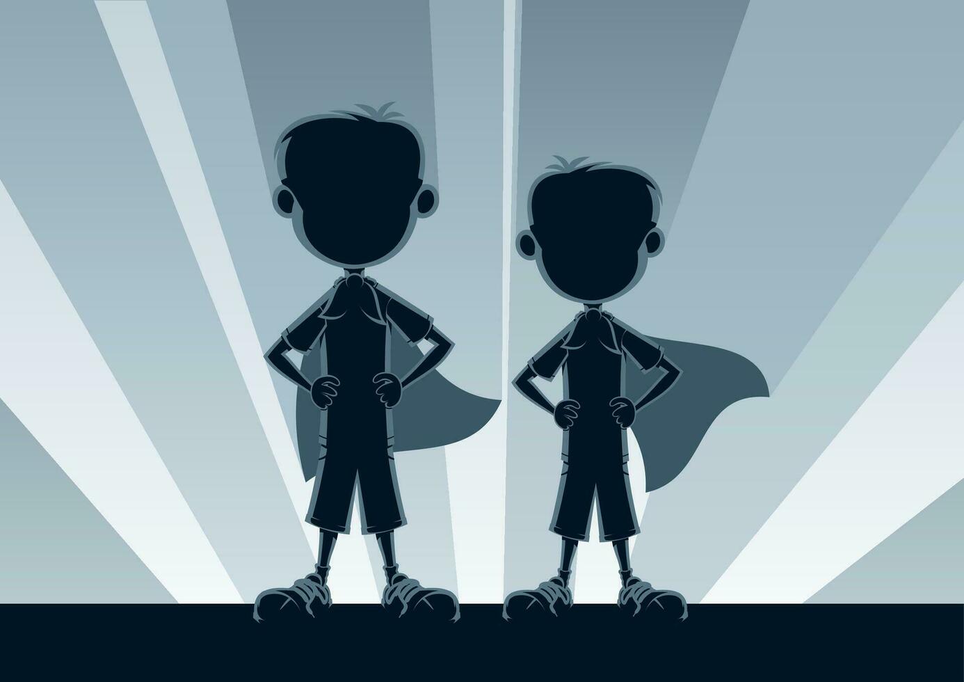 Super Boys Silhouettes vector