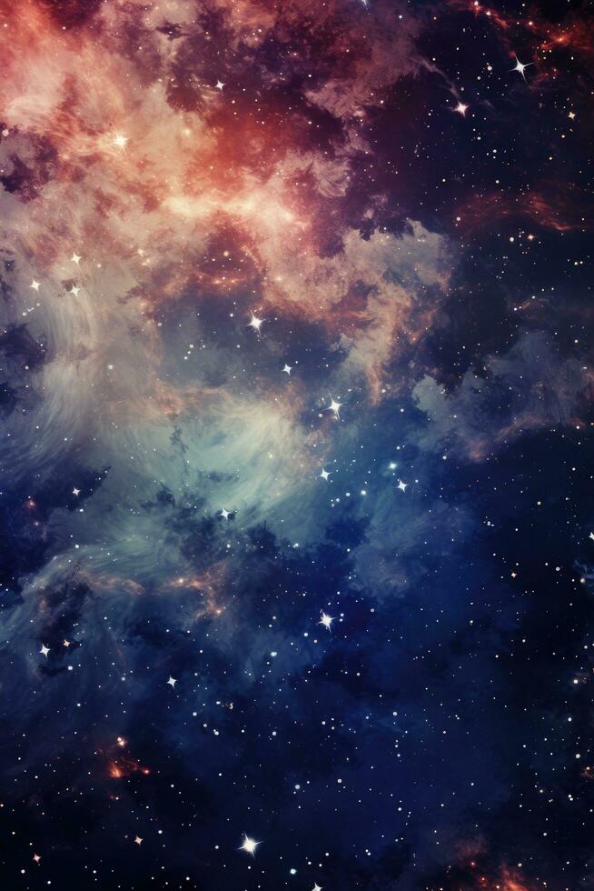 AI generated A vivid space background filled with celestial wonders, stars, and space for your message photo