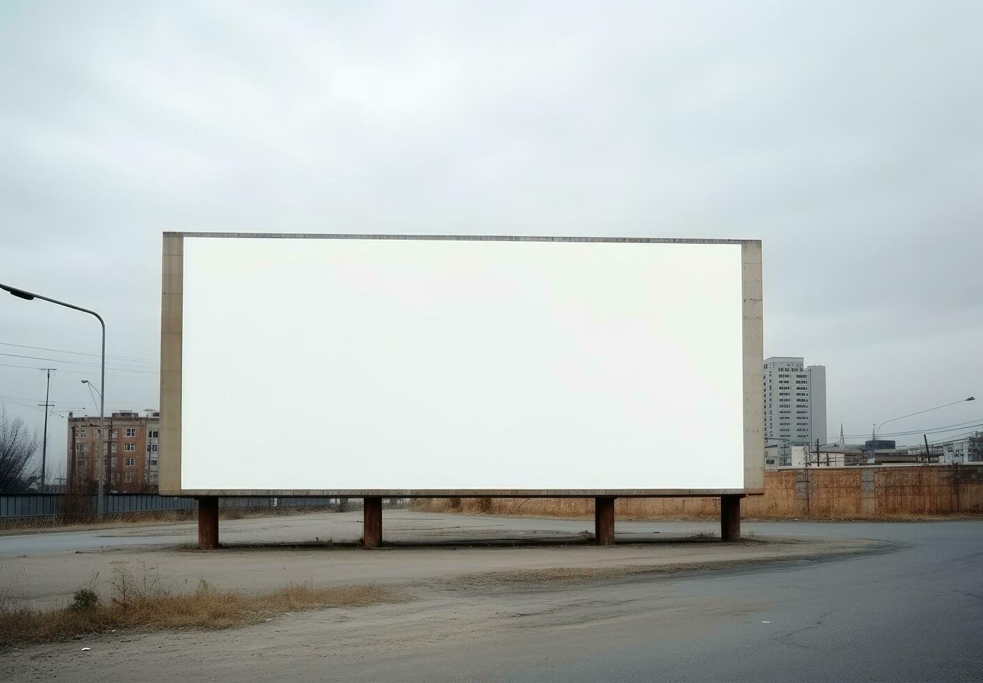 AI generated an empty billboard on the side of a street photo