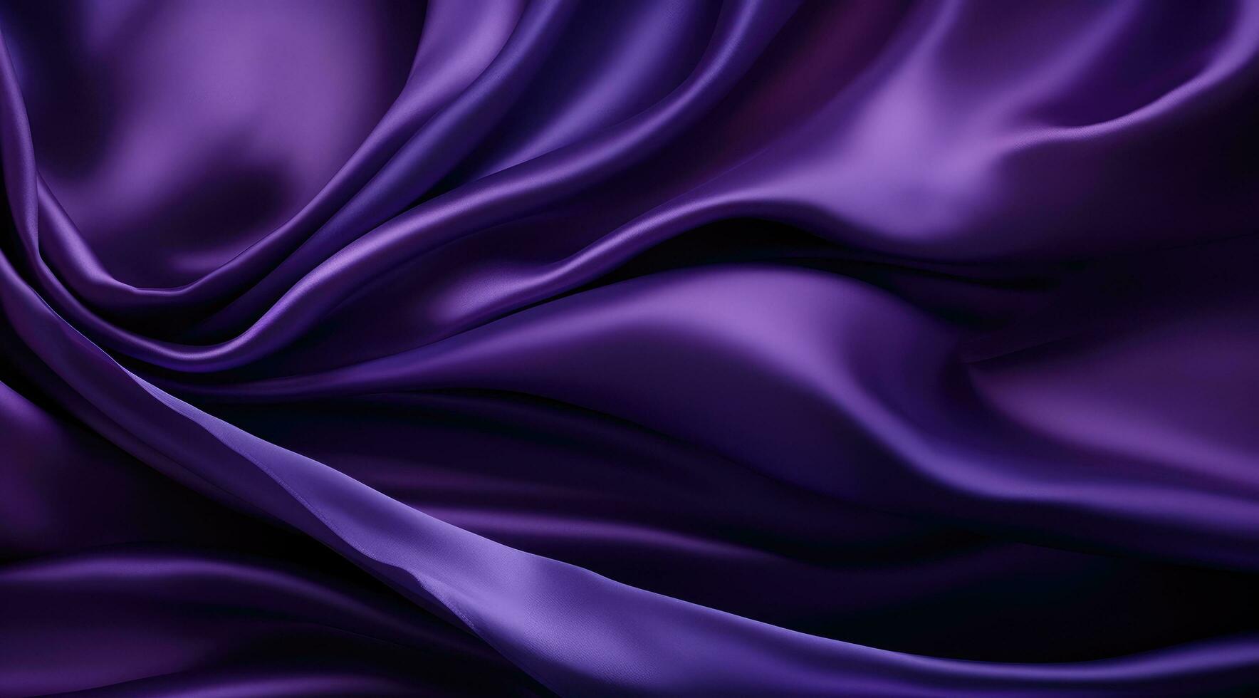 AI generated a purple silk fabric background with smooths and folds photo