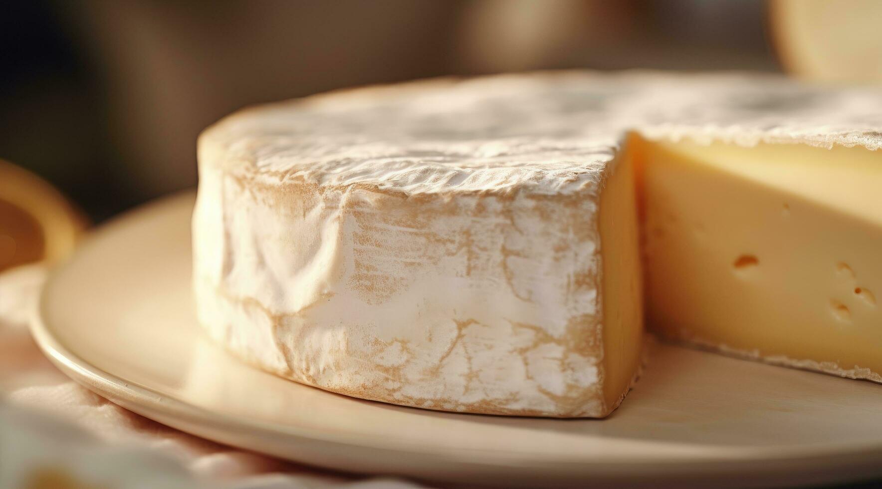 AI generated a close up of a plate of cheese photo