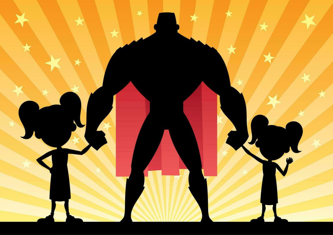 Super Dad 2 Daughters vector