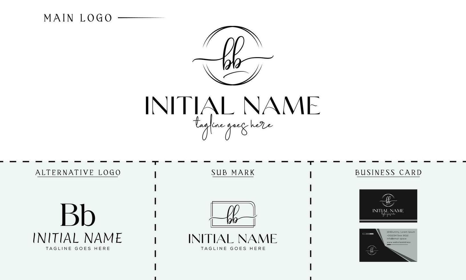 bb. b and b, Initial branding kit Luxury-Premium Vector Logo