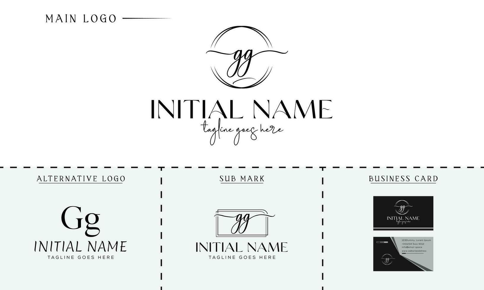 gg, g and g, Initial branding kit Luxury-Premium Vector Logo