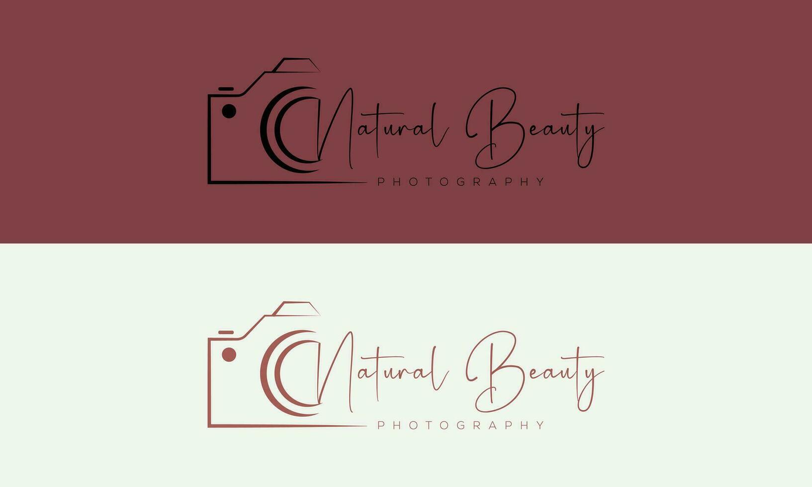 camera logo, modern photography signature logo icon vector