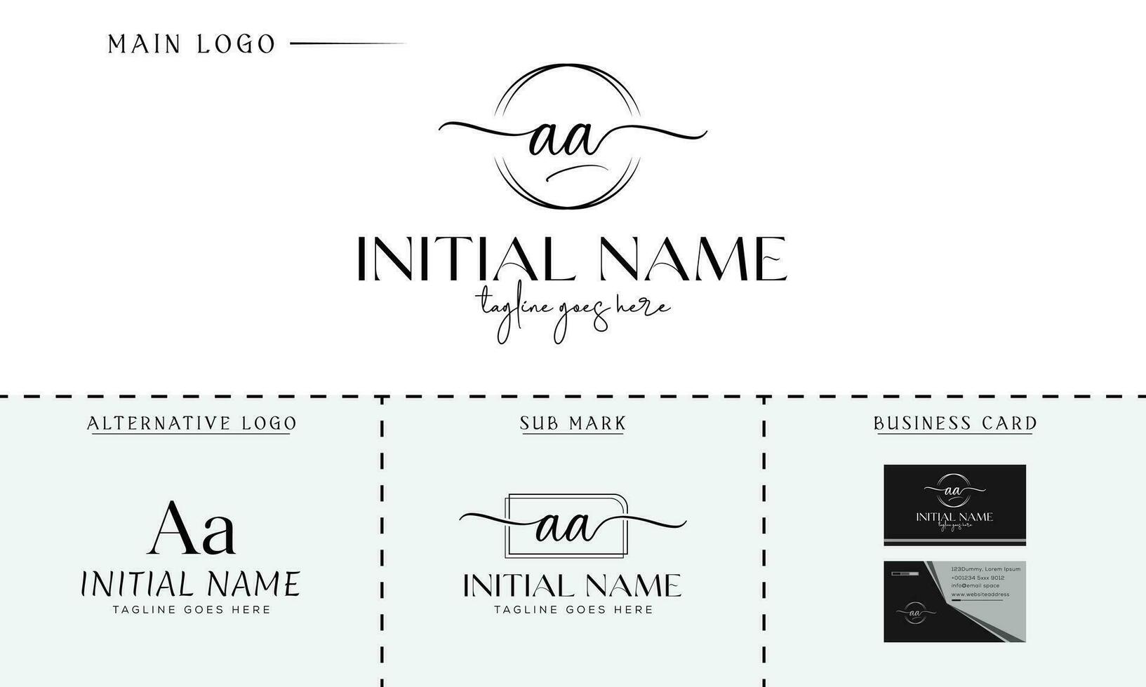 aa, a and a. Initial branding kit Luxury-Premium Vector Logo