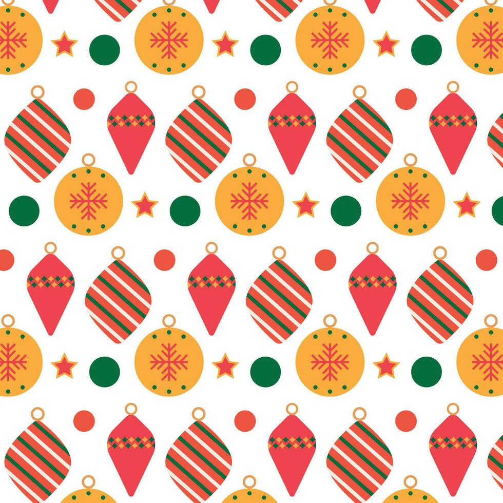 Bright winter pattern with New Year's toys. Winter holiday background. Pattern on the swatch panel. vector