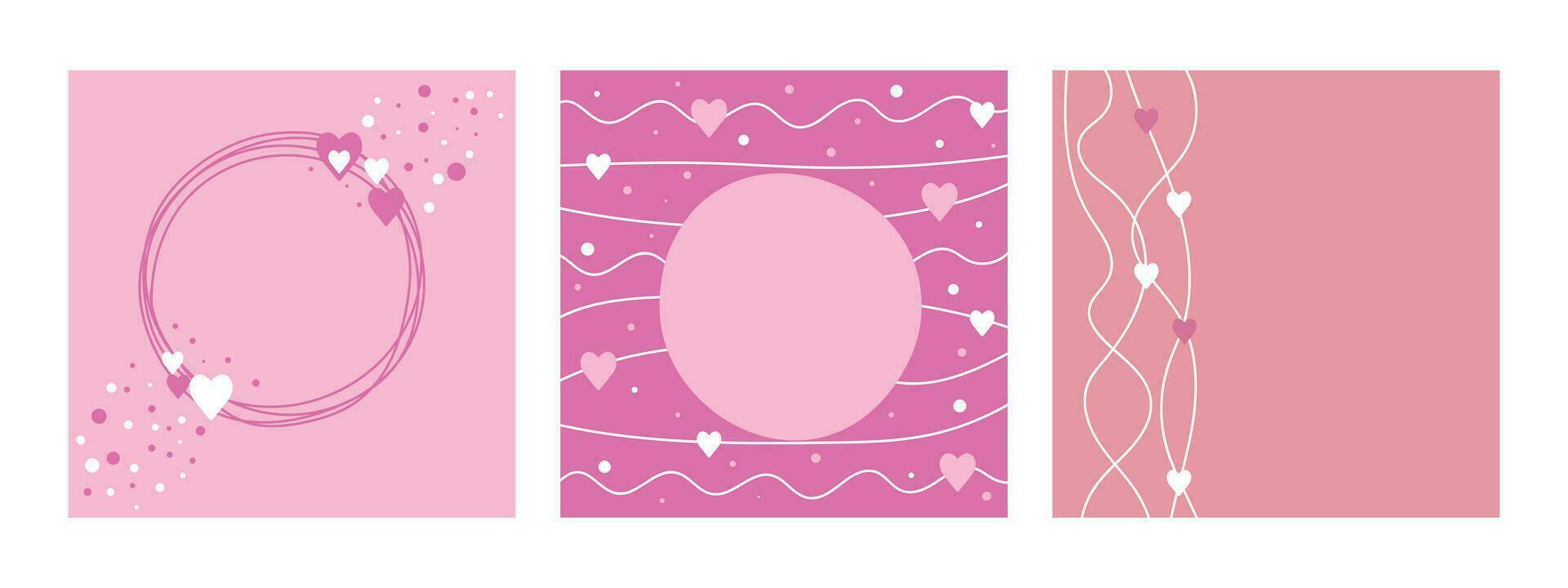 A set of cute backgrounds for Valentine's Day. Design for Valentine's Day. vector