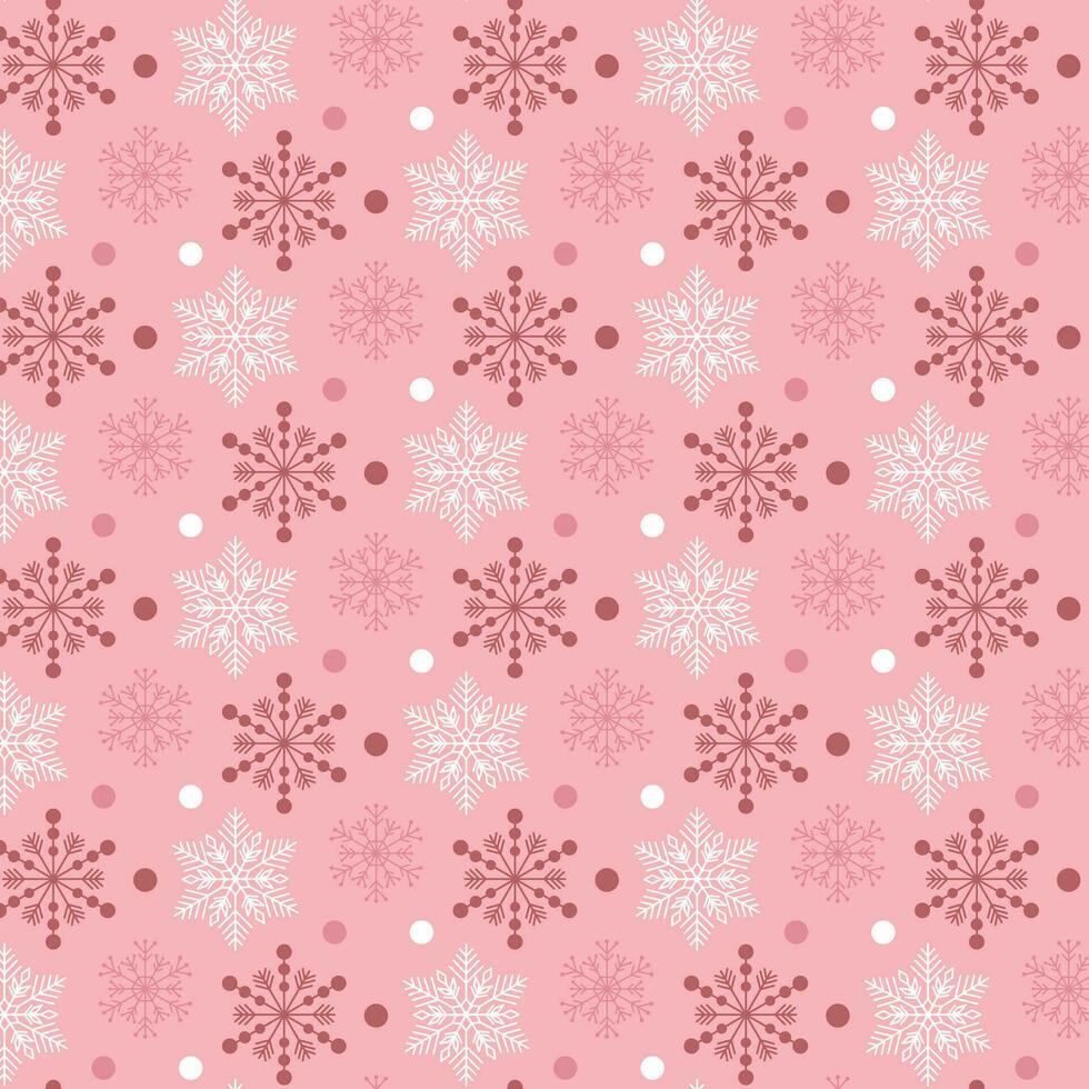 Snowflakes on a pink background. Pink background with snowflakes. Pattern on the swatch panel. vector