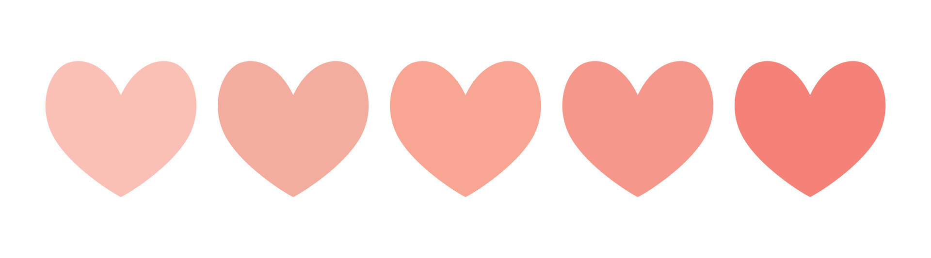A set of hearts in shades of Peach Fluff. Peach colored hearts. 35619262 Vector Art at Vecteezy