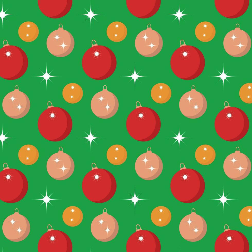 Christmas background with balls on a green background. Pattern on the swatch panel. vector