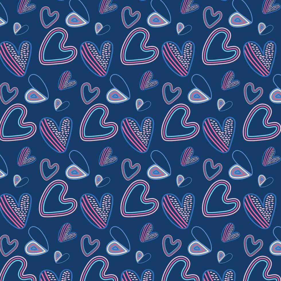 Background with creative hearts. Creative Scandinavian style. Pattern for Valentine's Day. Pattern on the swatch panel. vector