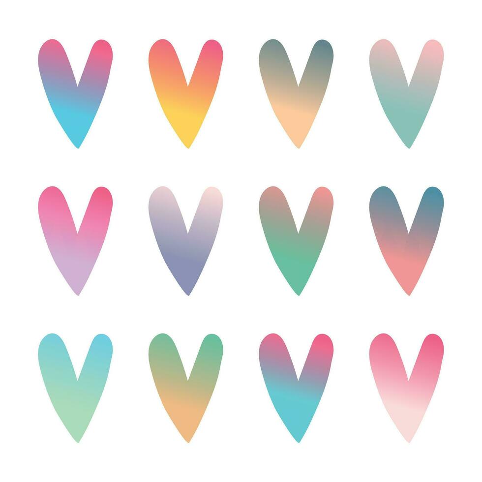 Rainbow creative hearts. Hearts for Valentine's Day, for weddings. vector