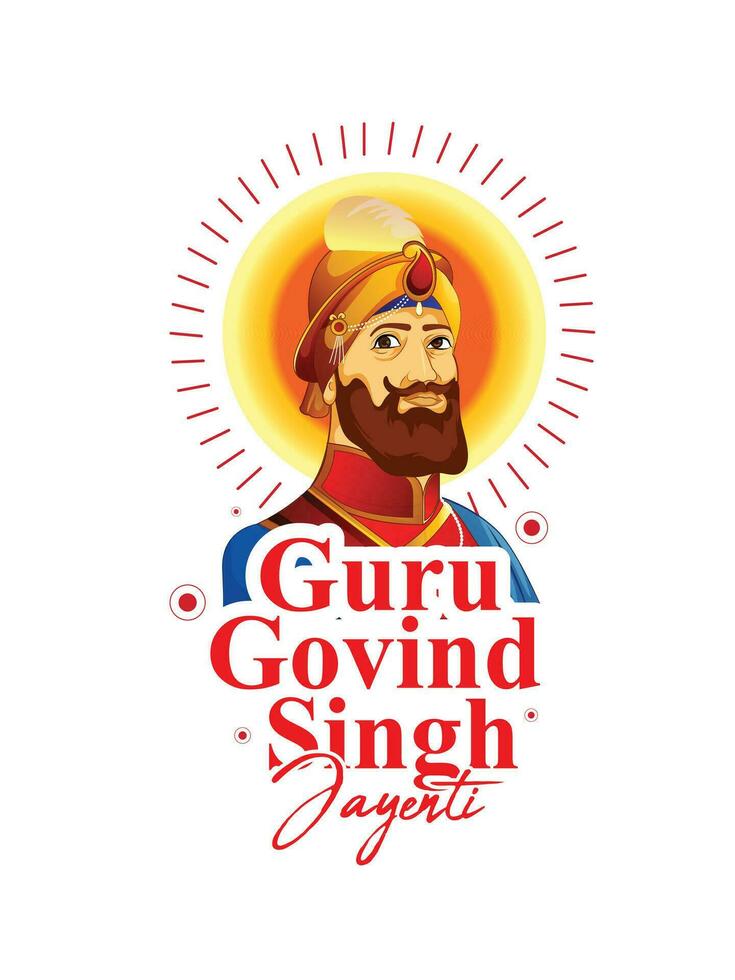 illustration of Guru Gobind Singh Jayanti Sikh festival and celebration in Punjab vector