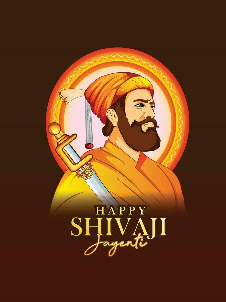 ilustración de shivaji maharaj estaba un indio guerrero Rey o shivaji Jayanti vector