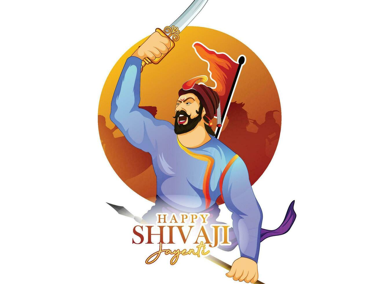 illustration of Shivaji Maharaj was an Indian warrior king or Shivaji Jayanti vector