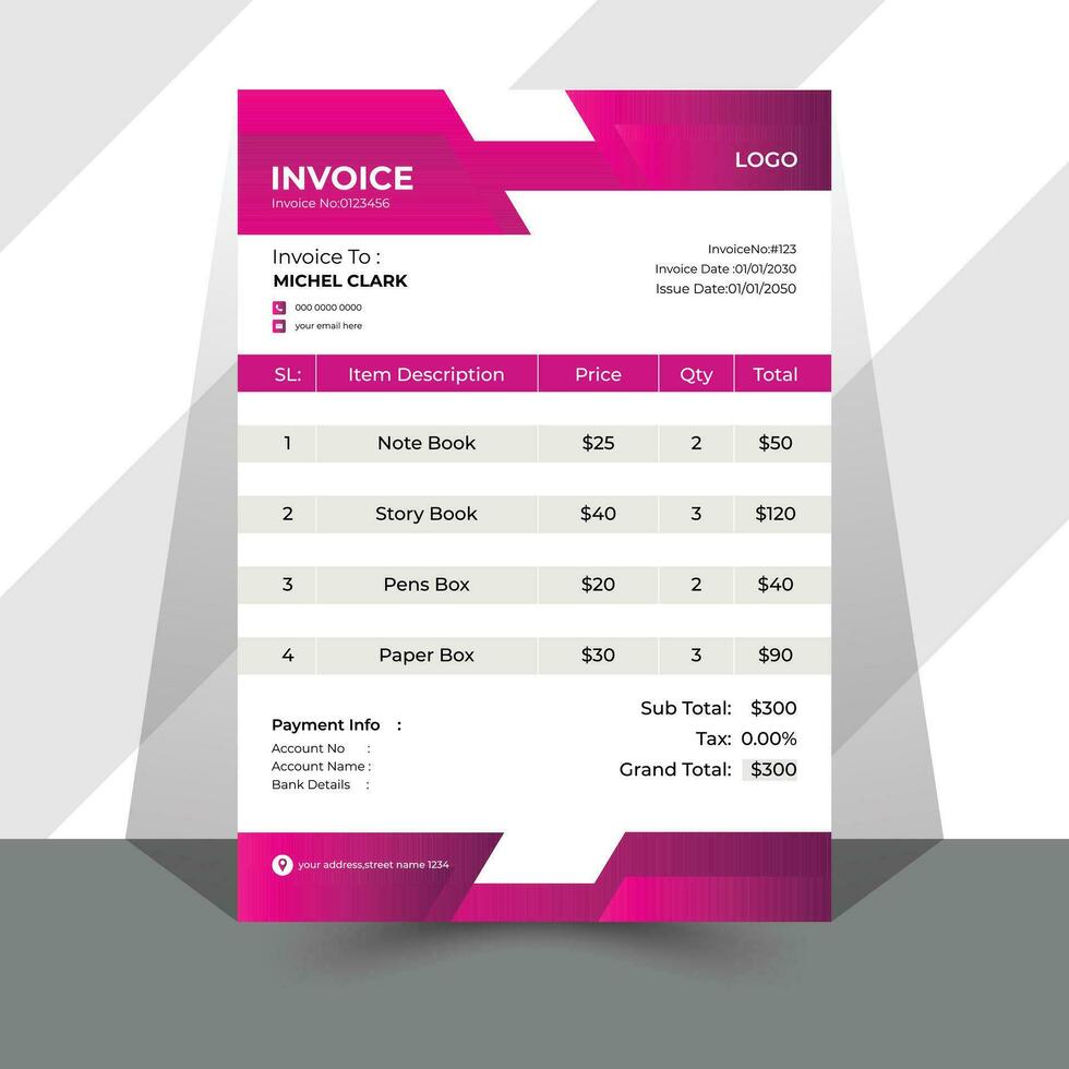 Invoice Design Template vector