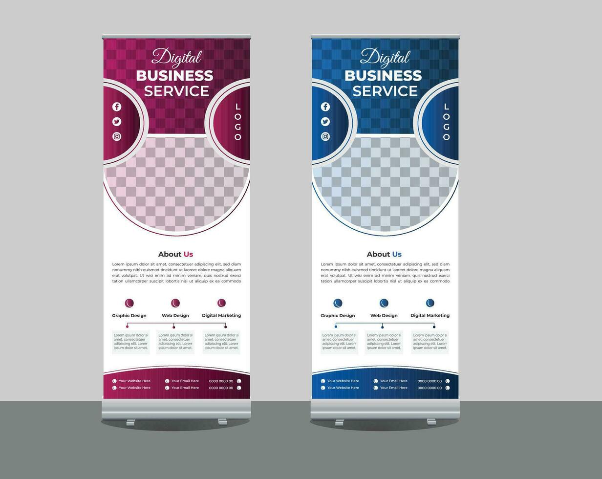 Roll-Up Banner Design vector