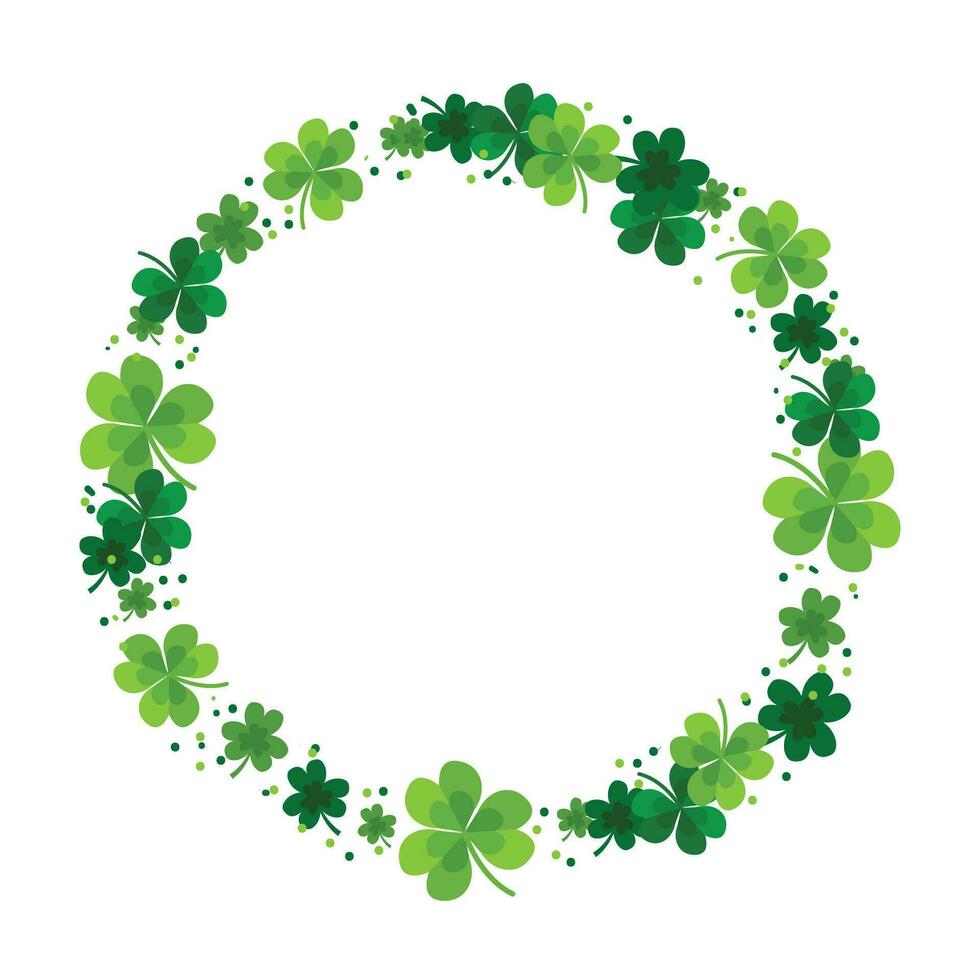 Vector round clover frame illustration for st. patricks day