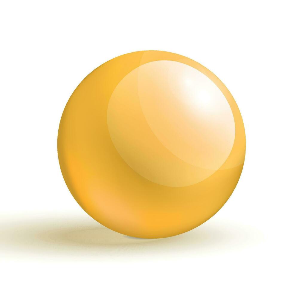 Vector realistic yellow bubbles on white background