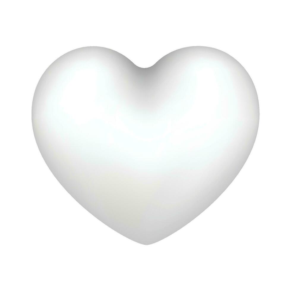 Vector white heart love isolated on white background