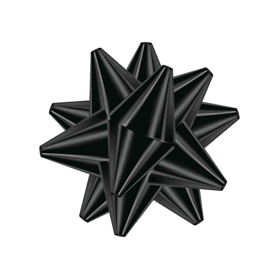 Vector realistic bows of black colors for decoration