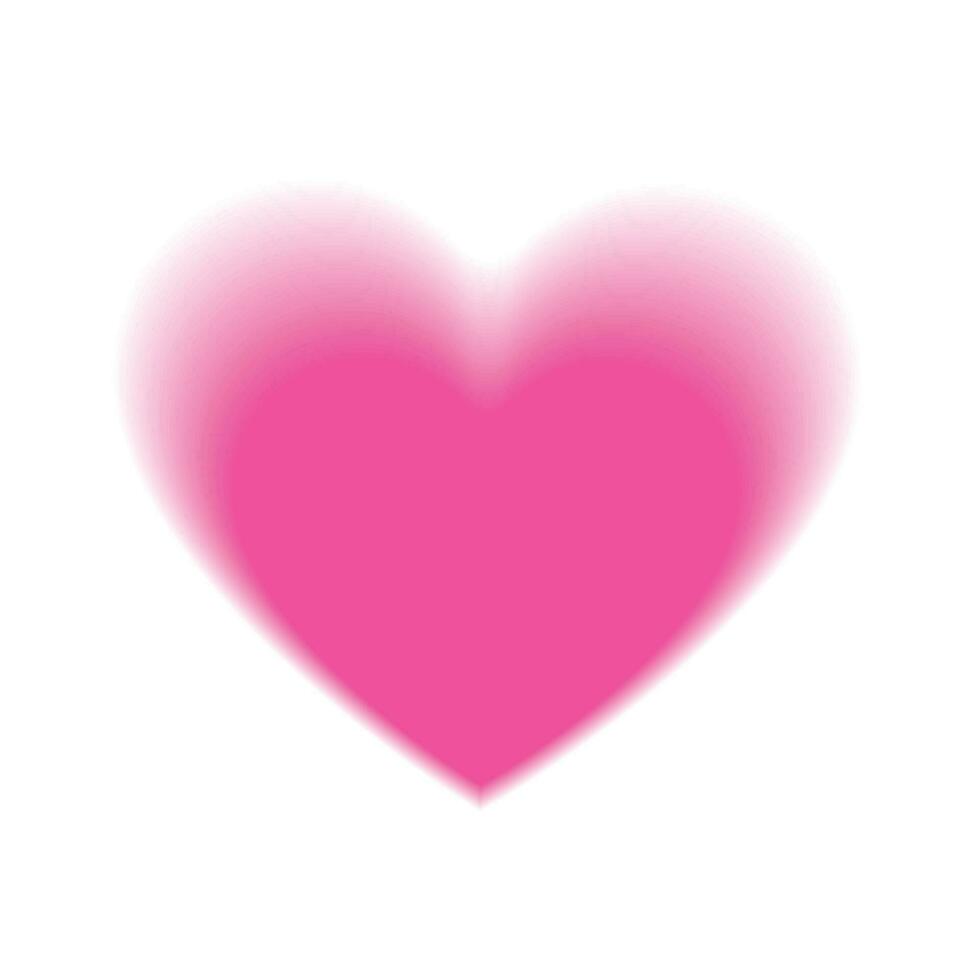 Vector blurry pink heart on white background