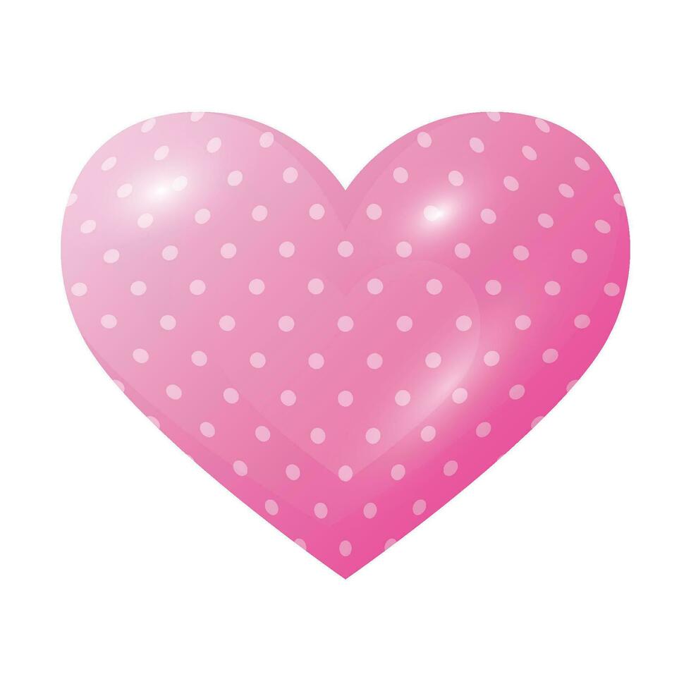 Vector icon illustration pink heart with dot isolated on white background