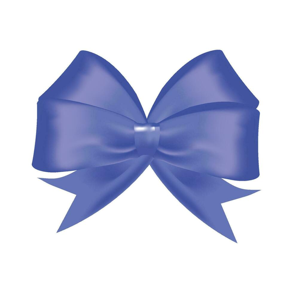 vector realista azul regalo arco aislado en blanco antecedentes