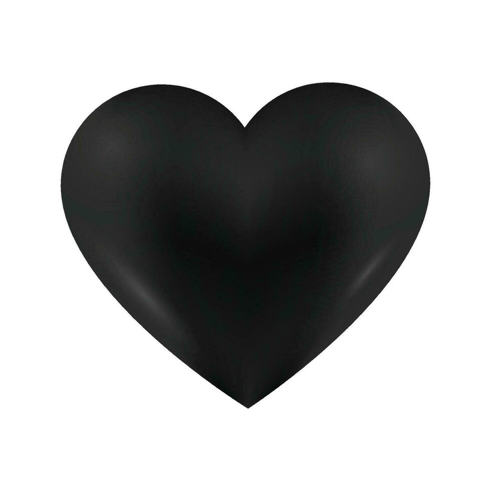 Vector black heart isolated on white background. happy valentine's day greeting template